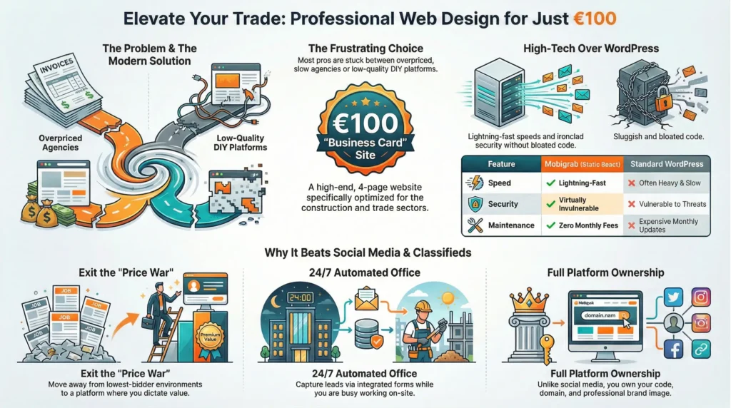 Professional Web Design for Construction Services Infographic