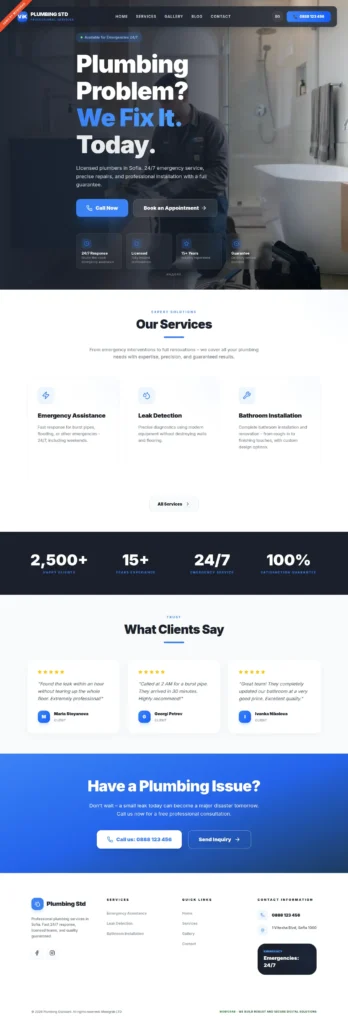 Plumbing Website Development