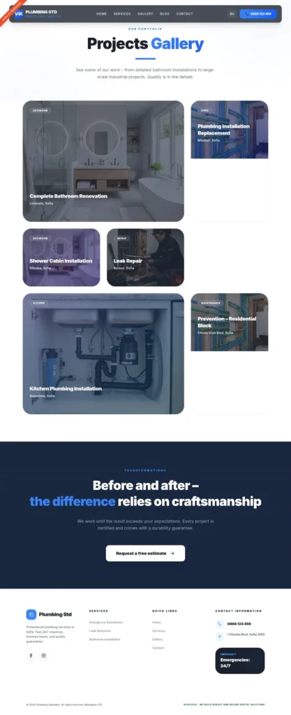 Plumbing Website Development-