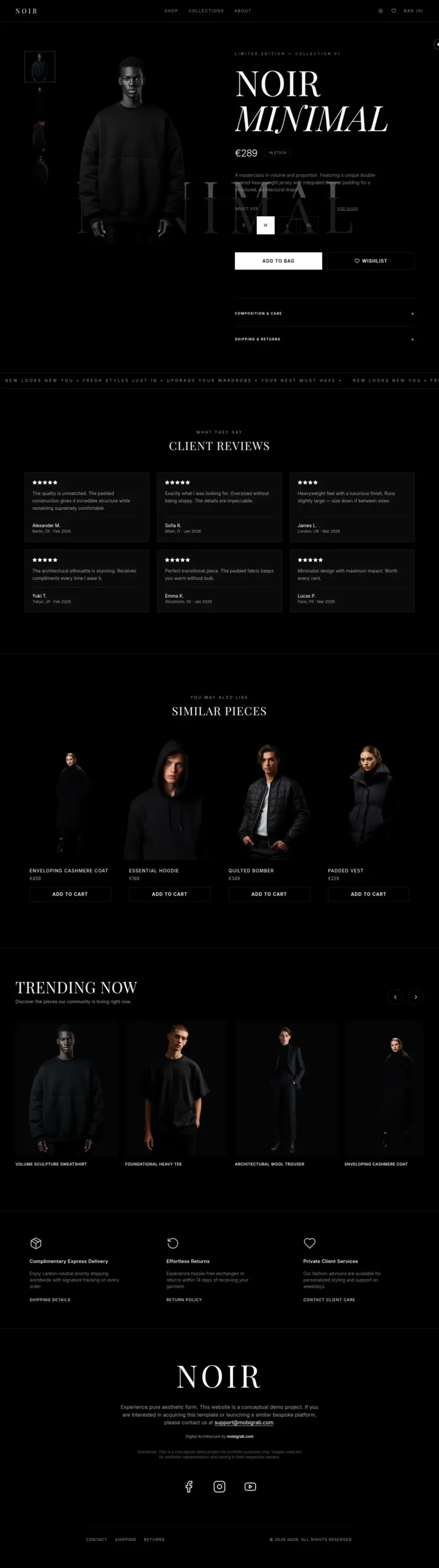 Noir Dark Theme - the ultimate e-commerce solution for small businesses.